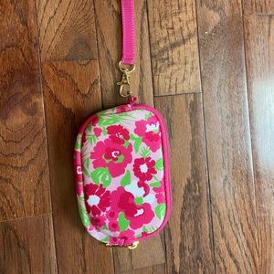 Lilly Pulitzer pink floral tech/charger pouch